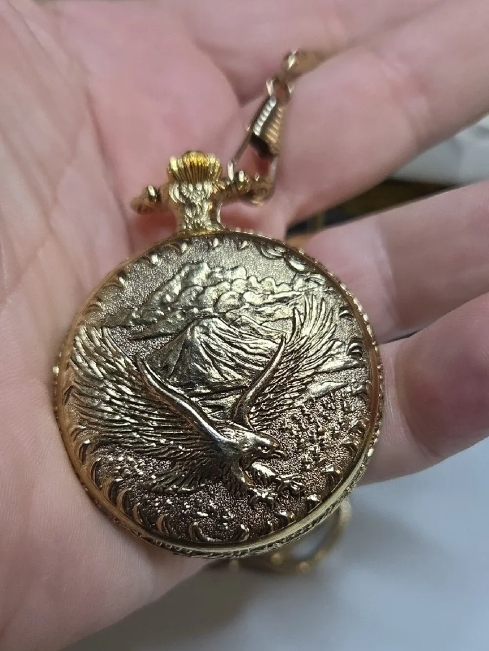Limited Edition Gold Pocket Watch - Quartz, White Dial